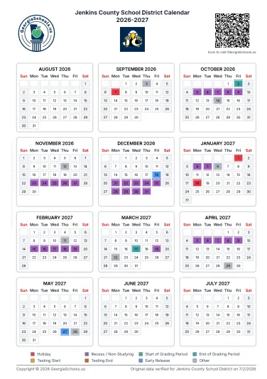 Jenkins County Georgia Schools Calendar