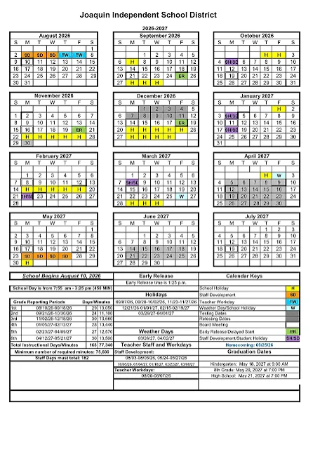 San Joaquin County California Schools Calendar
