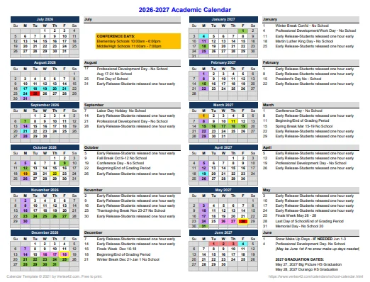 La Plata County Colorado Schools Calendar