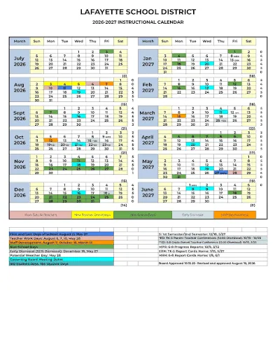 Lafayette County Arkansas Schools Calendar
