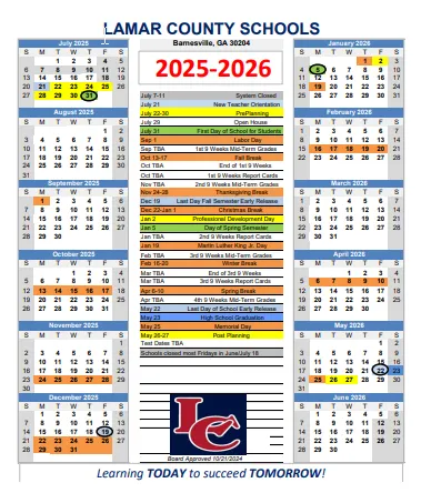 Lamar County Georgia Schools Calendar