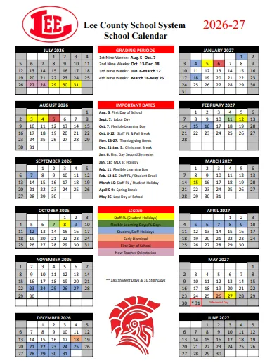 Lee County Georgia Schools Calendar