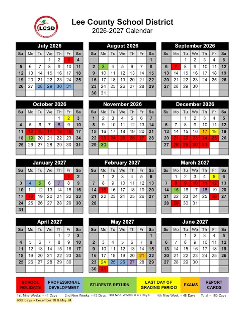 Lee County Illinois Schools Calendar