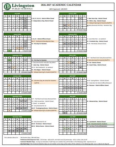 Livingston County Illinois Schools Calendar