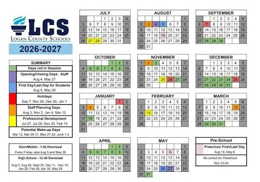 Logan County Arkansas Schools Calendar