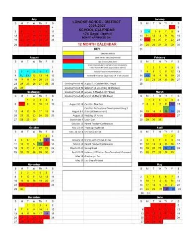 Lonoke County Arkansas Schools Calendar