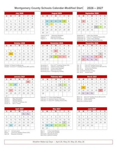 Montgomery County Arkansas Schools Calendar