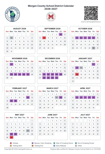 Morgan County Georgia Schools Calendar