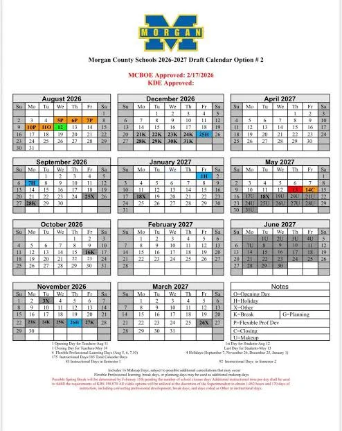 Morgan County Colorado Schools Calendar