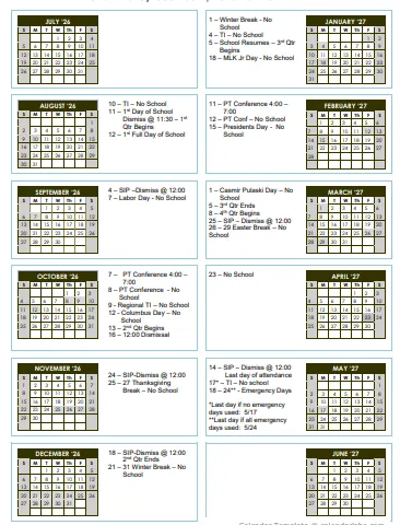 Moultrie County Illinois Schools Calendar