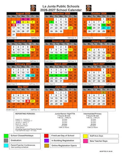 Otero County Colorado Schools Calendar
