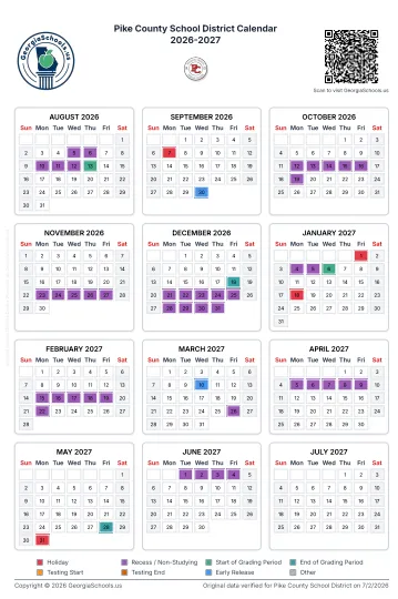 Pike County Georgia Schools Calendar