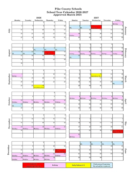 Pike County Arkansas Schools Calendar