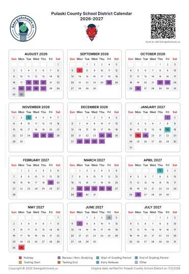 Pulaski County Illinois Schools Calendar