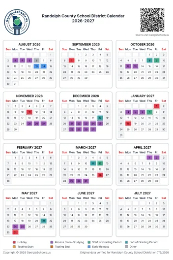Randolph County Georgia Schools Calendar
