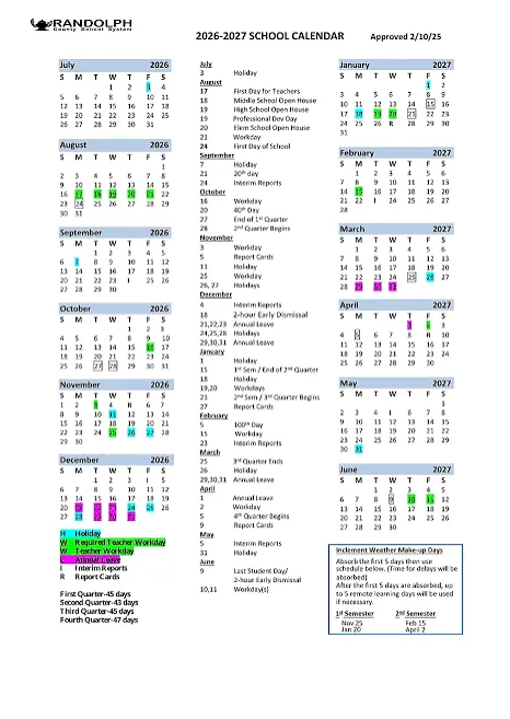 Randolph County Arkansas Schools Calendar
