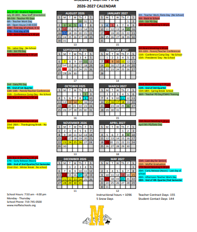 Saguache County Colorado Schools Calendar