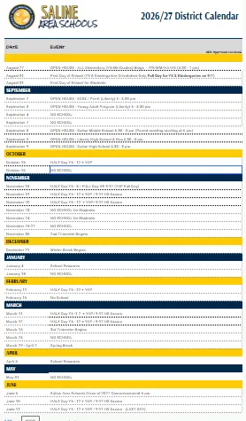 Saline County Illinois Schools Calendar