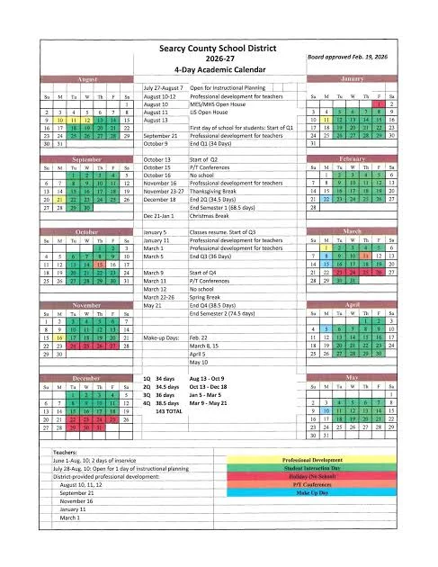 Searcy County Arkansas Schools Calendar