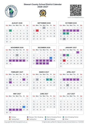 Stewart County Georgia Schools Calendar