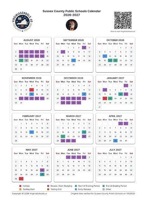 Sussex County delware schools calendar