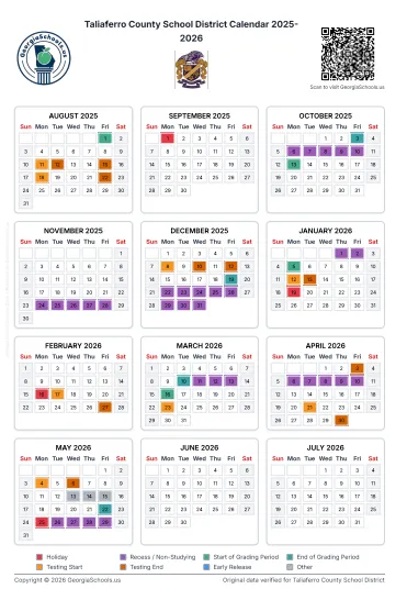 Taliaferro County Georgia Schools Calendar