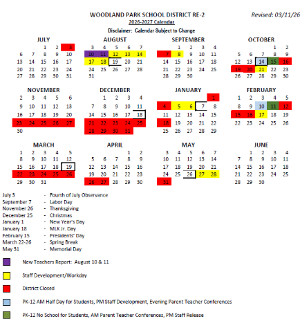 Teller County Colorado Schools Calendar