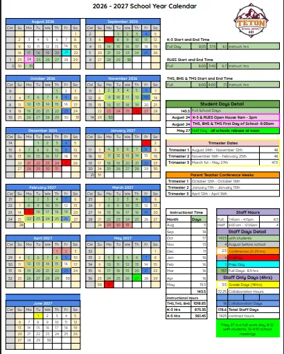 Teton County Idaho Schools Calendar