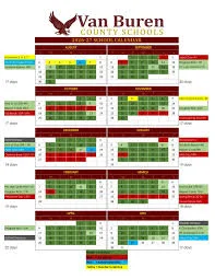 Van Buren County Arkansas Schools Calendar