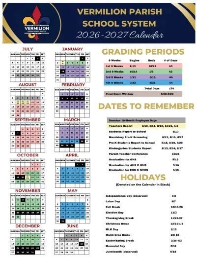 Vermilion County Illinois Schools Calendar