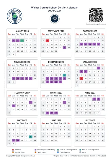 Walker County Georgia Schools Calendar