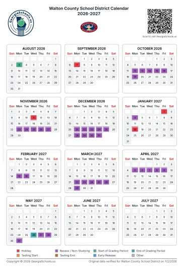 Walton County Georgia Schools Calendar
