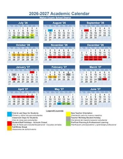 Walton County  florida schools calendar