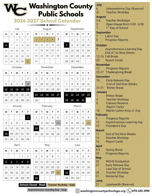 Washington County Illinois Schools Calendar