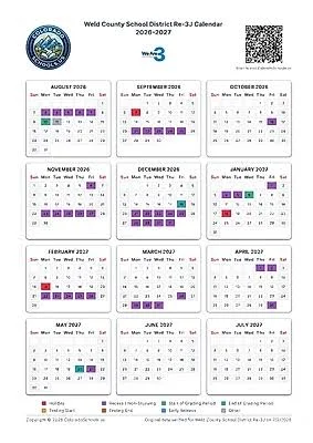 Weld County Colorado Schools Calendar
