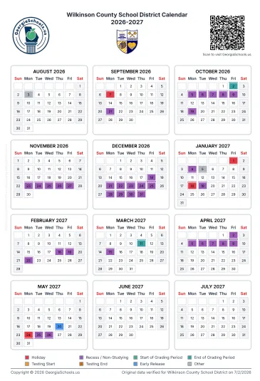 Wilkinson County Georgia Schools Calendar